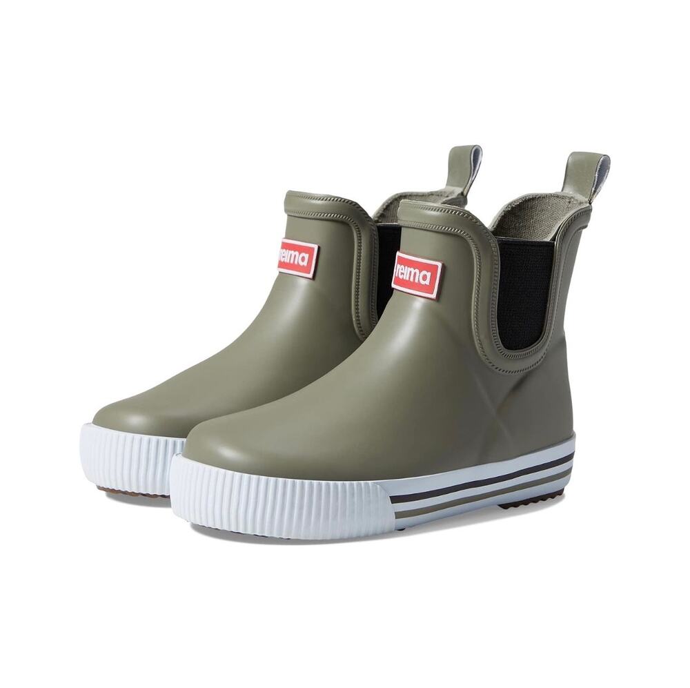 Reima Ankles Kids Rain Boots Olive Green Rubber Chelsea Boots US 12 EU 30 NWOB